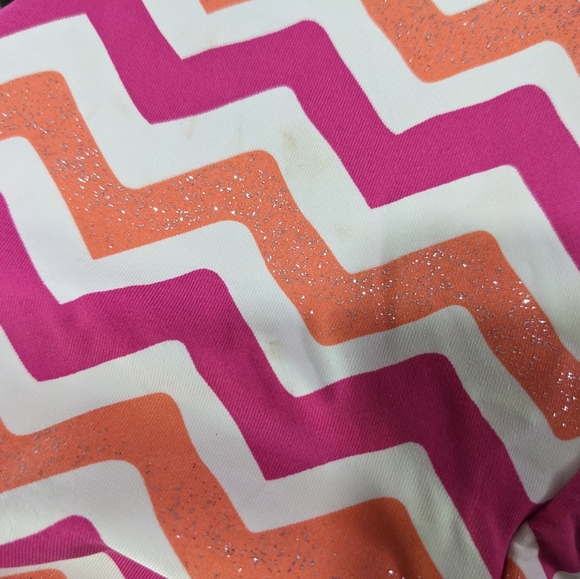 Garnet Hill Kids One-Piece Swimsuit Girls 8 Chevron Pattern - Picture 14 of 16